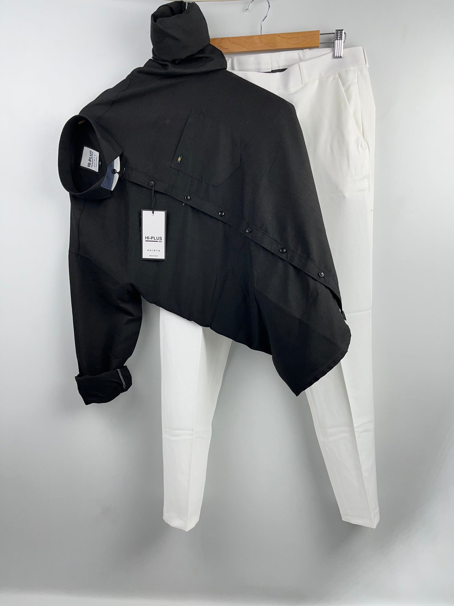 Combo Of Black Formal Shirt And White Pant
