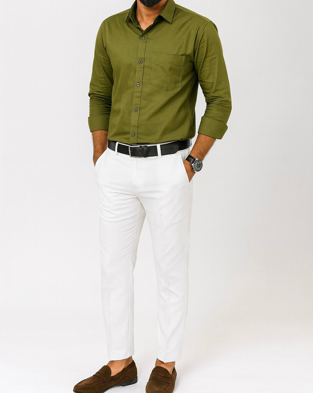 Combo Of Formal Shirt And White Pant