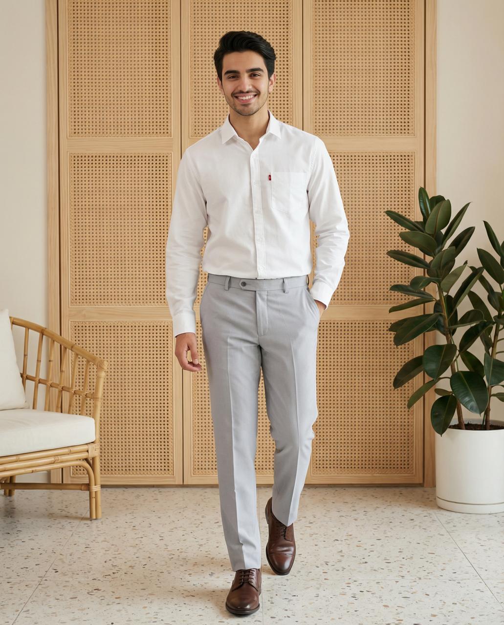 Classic Gray Formal Trousers for Men
