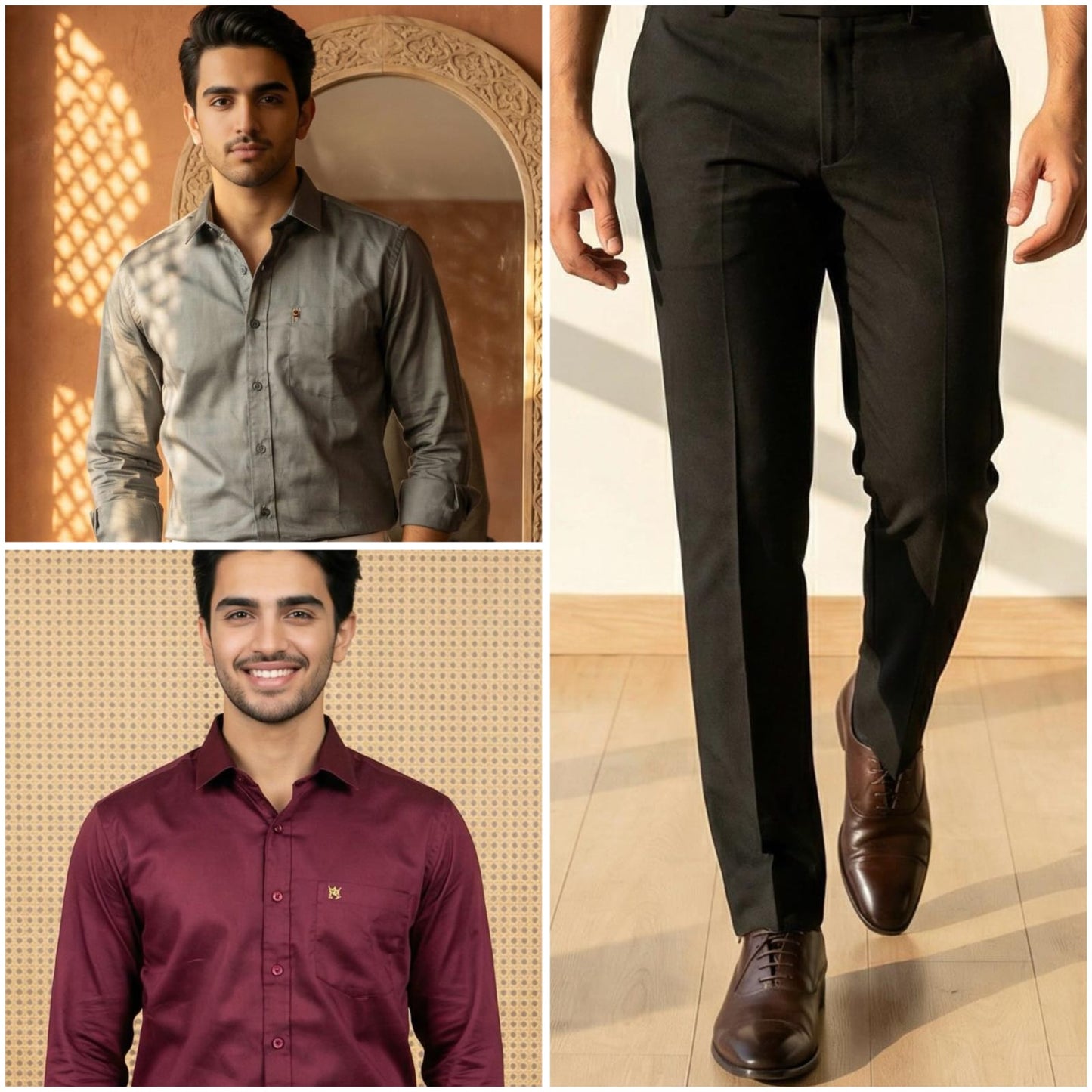 Premium Formal Wear Combo – 2 Shirts + 1 Black Formal Pant
