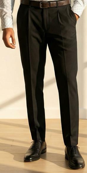 Smart Formal Combo – White Printed Shirt with Black Formal Pant