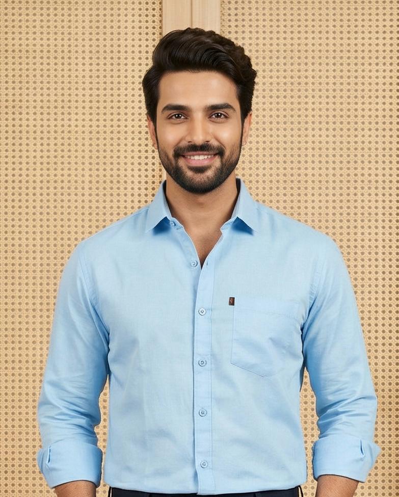 Premium Cotton Formal Shirt Combo – Maroon & Sky Blue (Pack of 2)