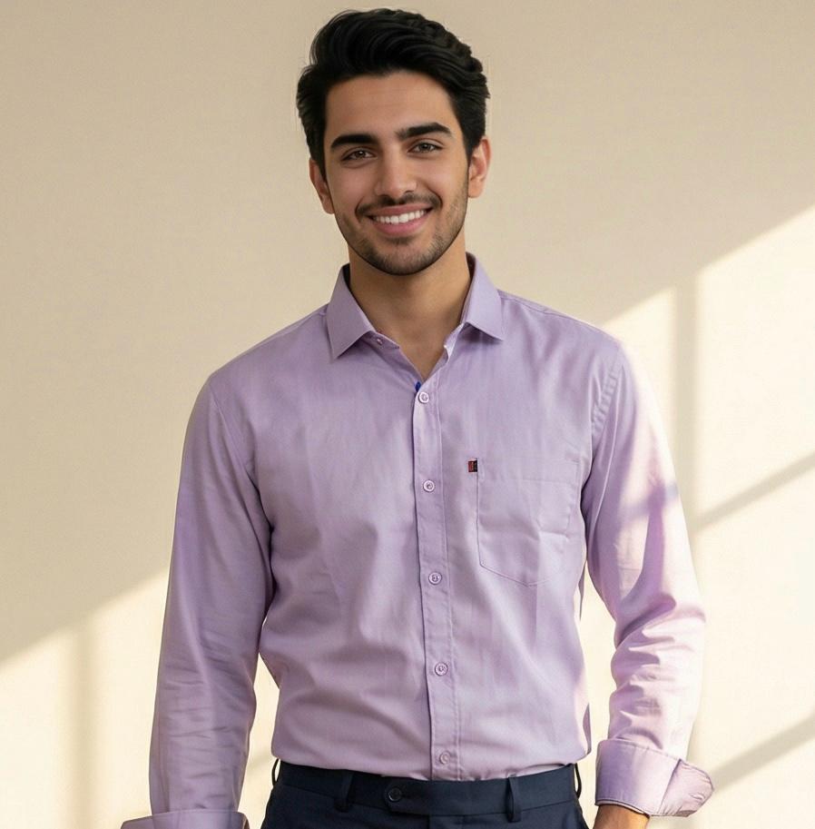 Premium Cotton Formal Shirt Combo – Lavender, Sky Blue & Gray (Pack of 3)