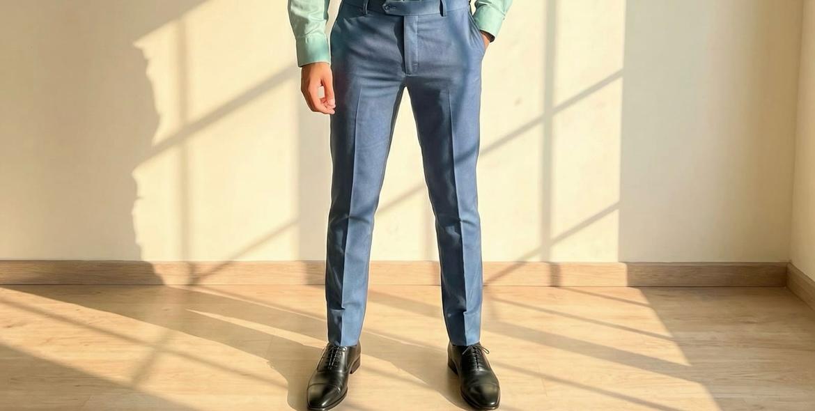 Mint Shirt & Blue Cotton Premium & Elegant Formal Shirt & Pant For Men