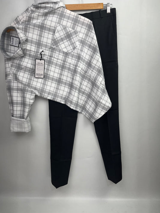 Combo Of Checks Shirt And Black Pant