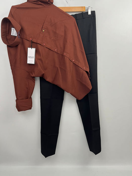 Combo Of Brown Shirt And Black Pant