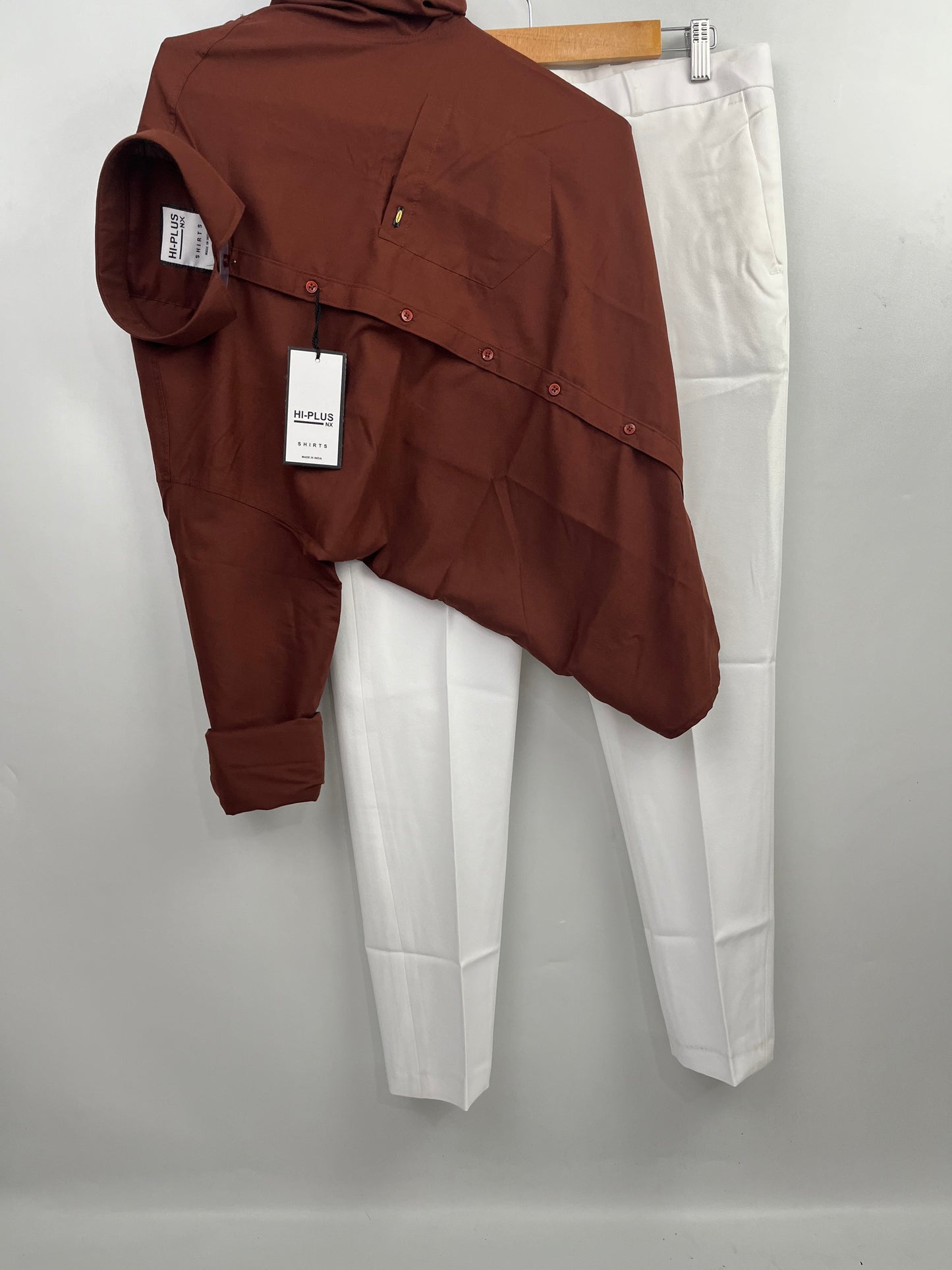 Combo Of Brown Shirt And White Pant