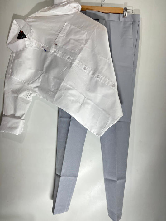 Combo Of White Shirt And Grey Pant