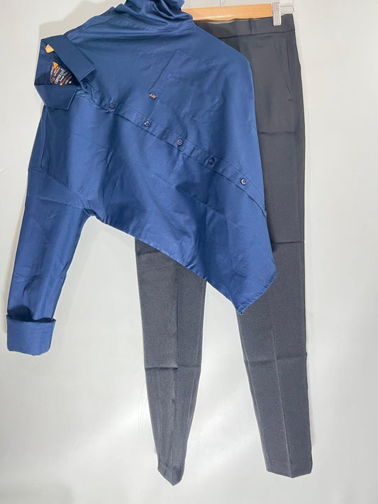 Combo Of Navy Shirt And Black Pant