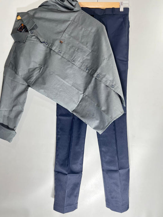 Combo Of Grey Shirt And Navy Blue Pant