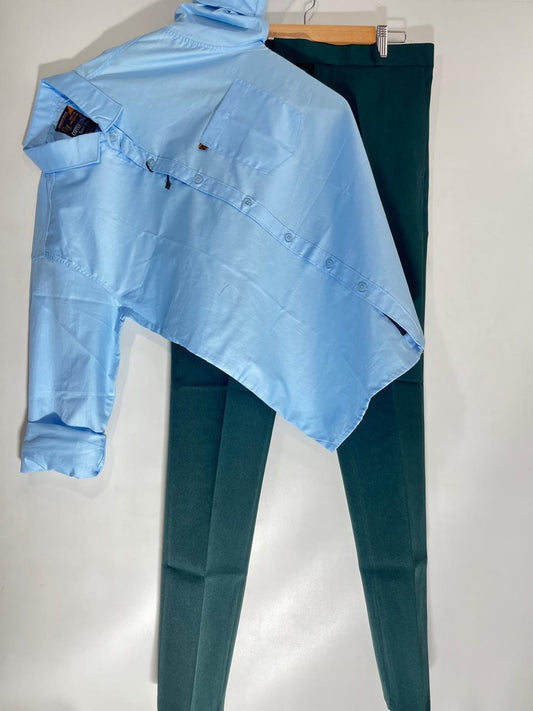 Combo Of Shirt And Bottle Green Pant