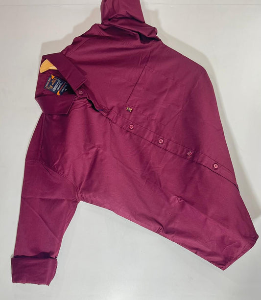 Plain Formal Burgundy Shirt