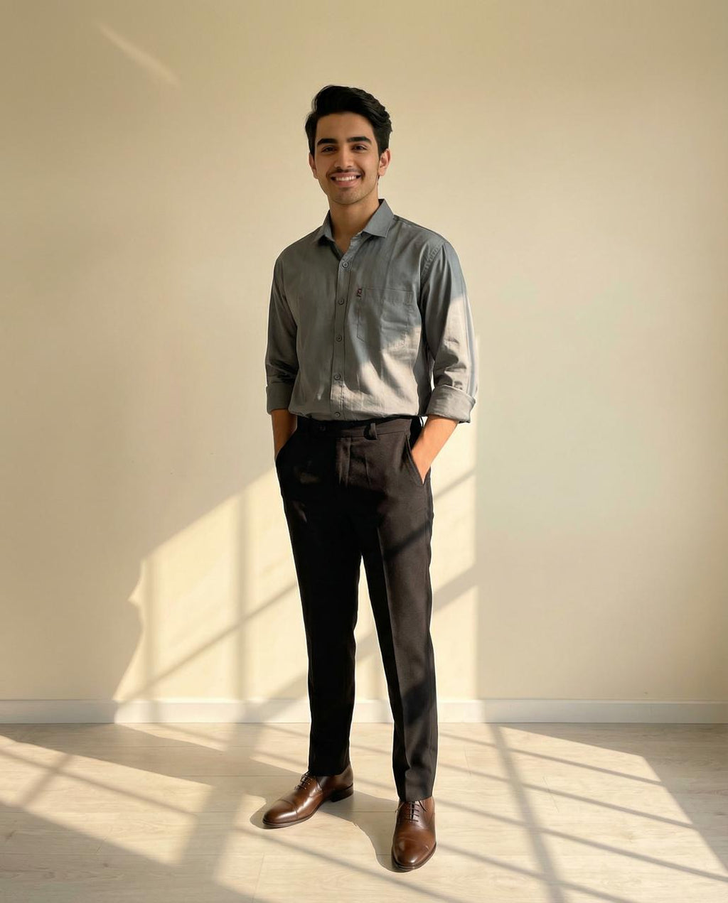 Pure Grey Formal Cotton Shirt