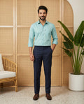 Turquoise & Bottle Green Cotton Premium & Elegant Formal Shirt & Pant For Men