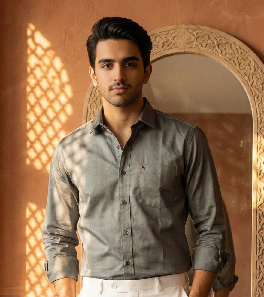 Pure Grey Formal Cotton Shirt