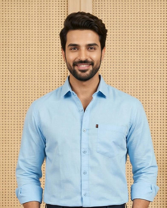 Classic Sky Blue Cotton Shirt