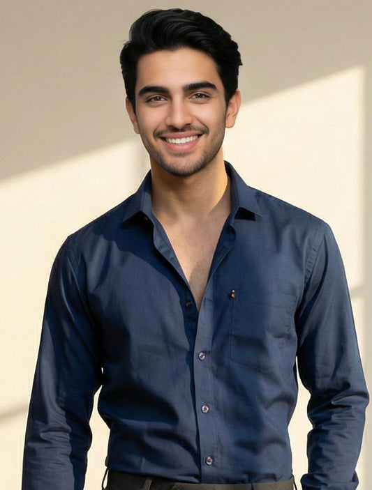 Formal Navy Blue Shirt