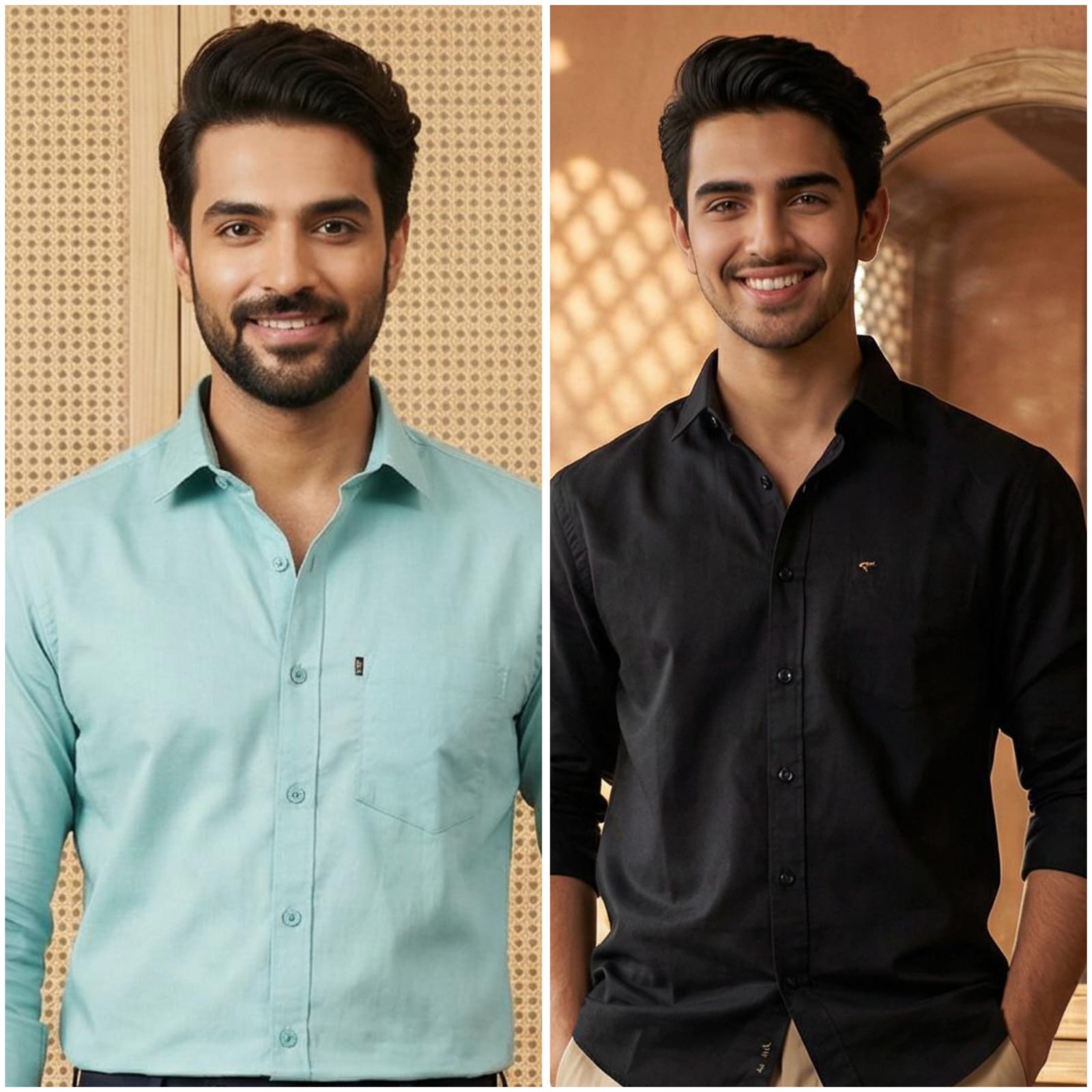 Premium Cotton Formal Shirt Combo – Sky Blue & Gray (Pack of 2) (Copy)