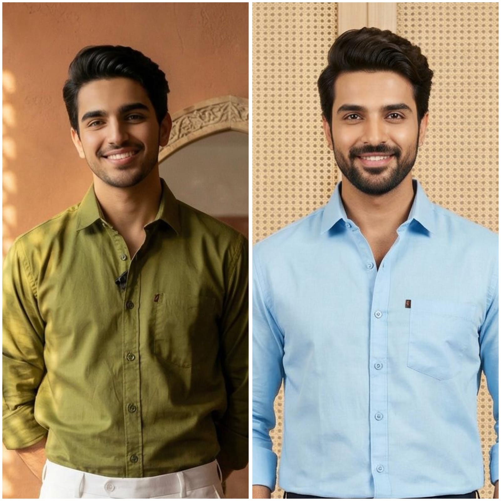 Premium Cotton Formal Shirt Combo – Olive & Navy Blue (Pack of 2) (Copy)