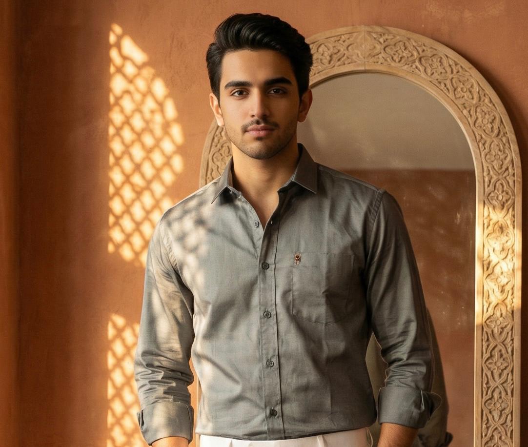 Premium Cotton Formal Shirt Combo – Olive Green, Gray & White (Pack of 3)