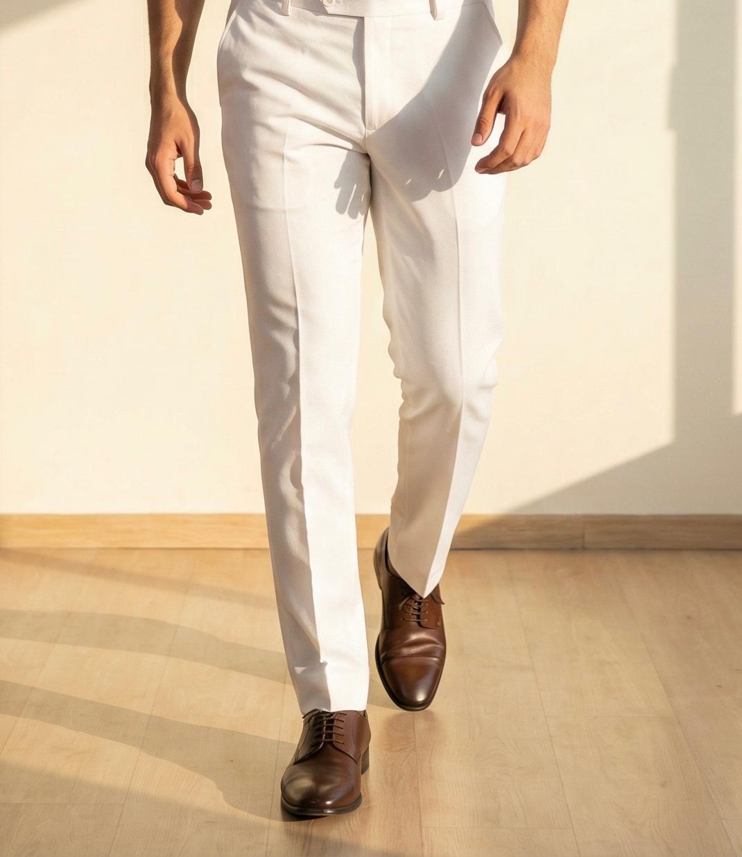 Cotton Mint Green Formal Shirt with White Formal Pant – Premium Office Wear Combo