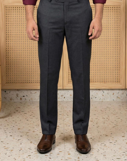 Burgundy Cotton Formal Shirt & Black Formal Pant Combo for Men
