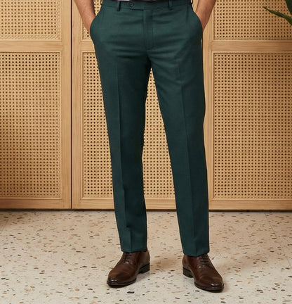 Lavender Cotton Formal Shirt & Bottle Green Formal Pant Combo for Men