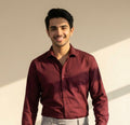 Burgundy Cotton Formal Shirt – Classic Professional Style