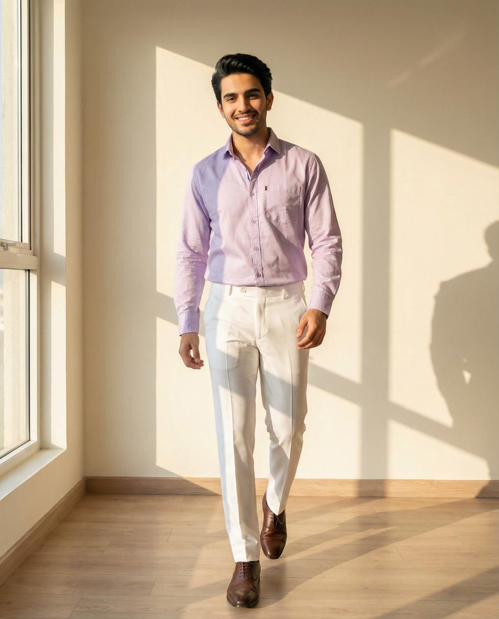 Classic Lavender Formal Shirt for Men