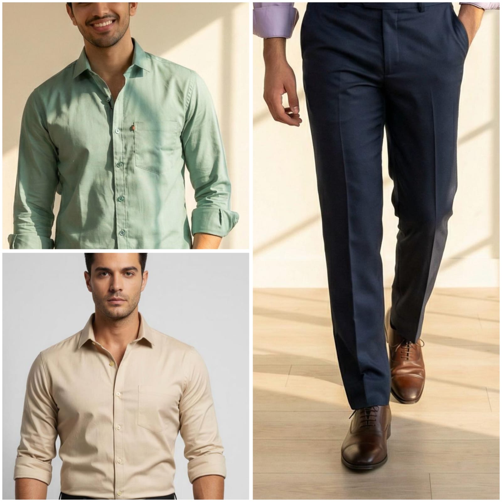 Premium Formal Wear Combo – 2 Shirts + 1 Formal Pant