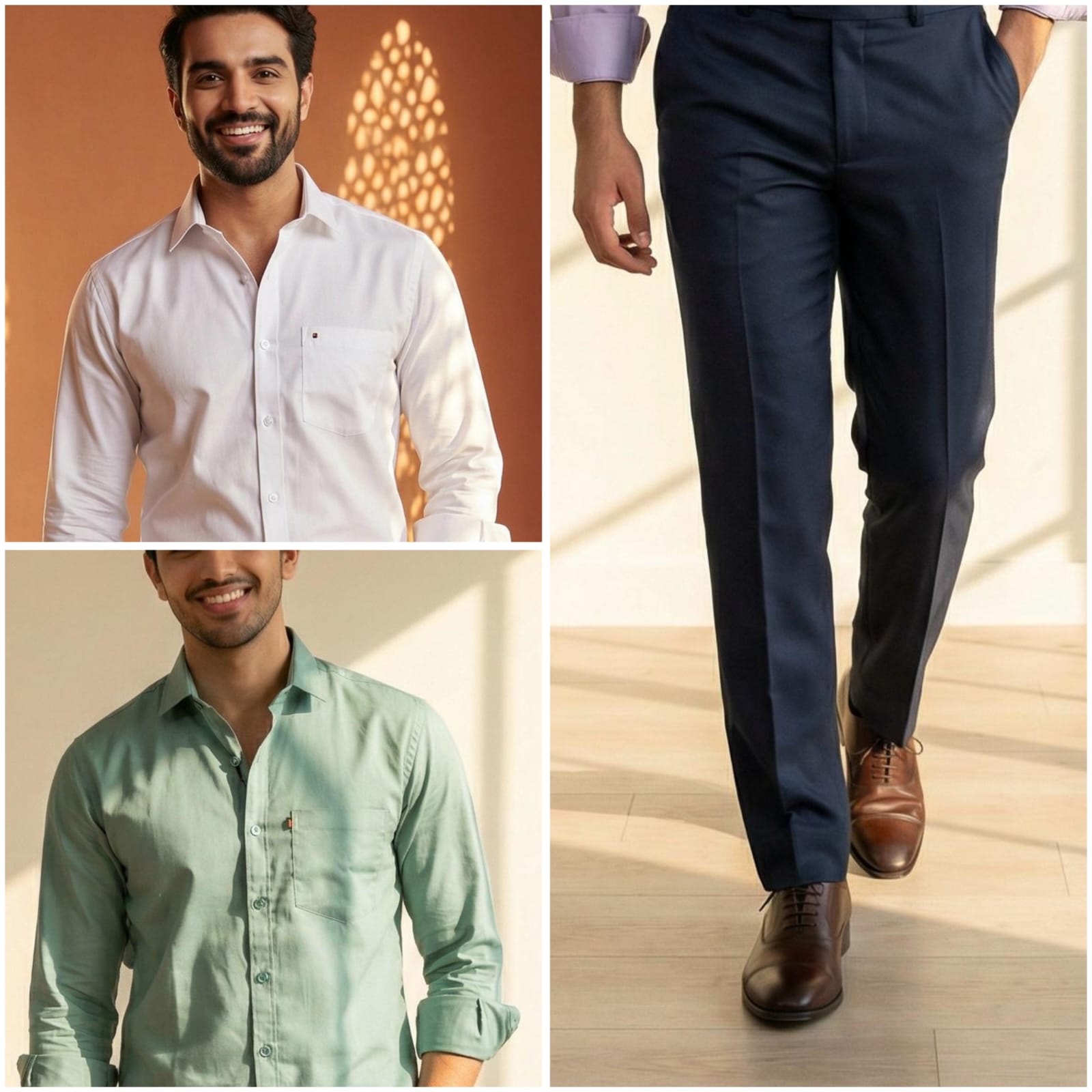 Premium Formal Wear Combo – 2 Shirts + 1 Formal Pant