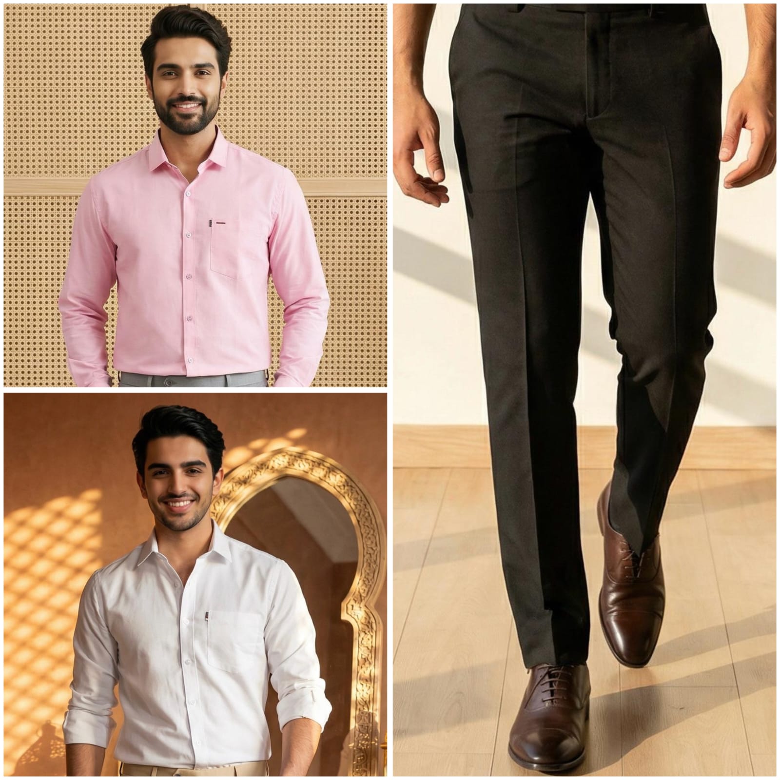 Premium Formal Wear Combo – 2 Shirts + 1 Black Formal Pant