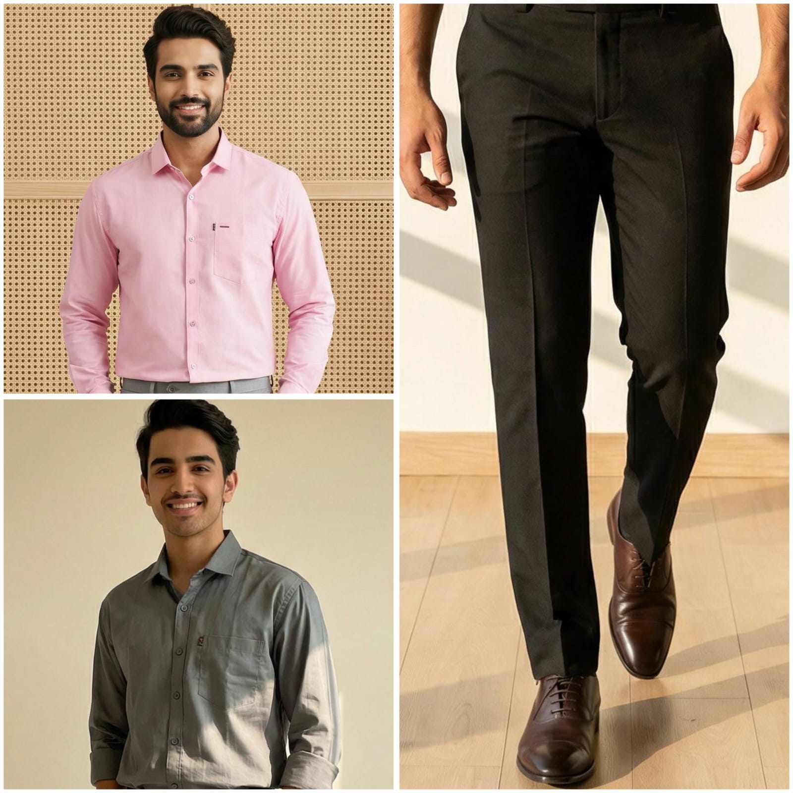 Premium Formal Wear Combo – 2 Shirts + 1 Black Formal Pant