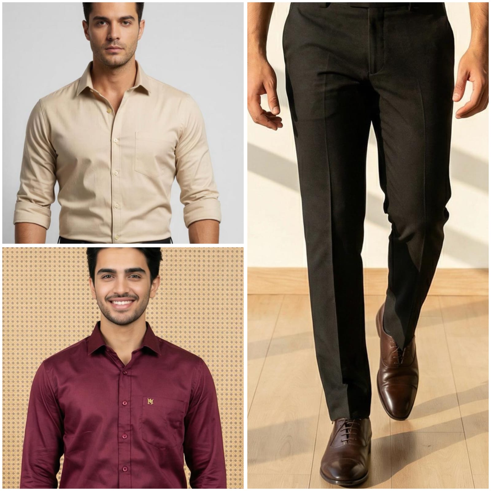 Premium Formal Wear Combo – 2 Shirts + 1 Black Formal Pant