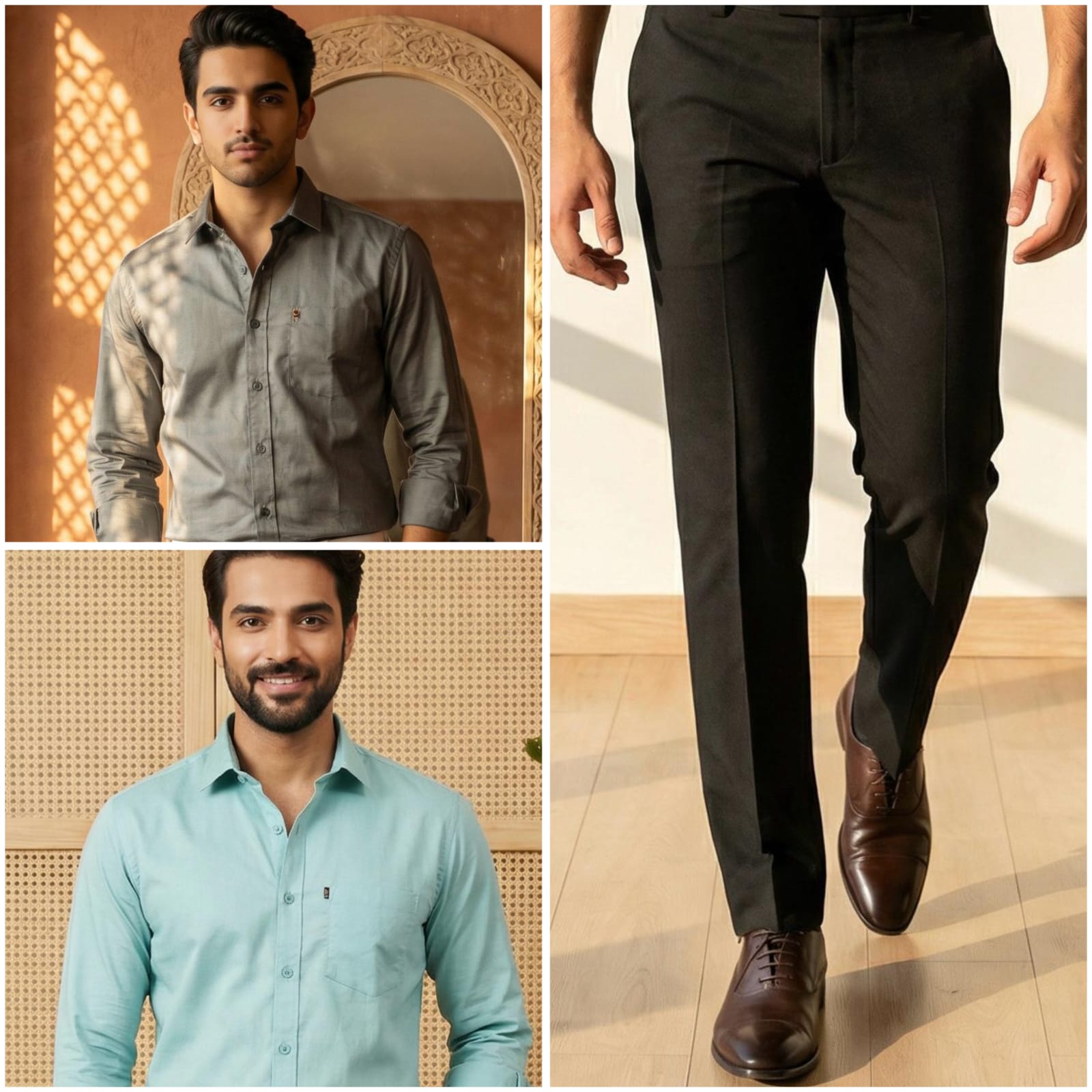 Premium Formal Wear Combo – 2 Shirts + 1 Black Formal Pant