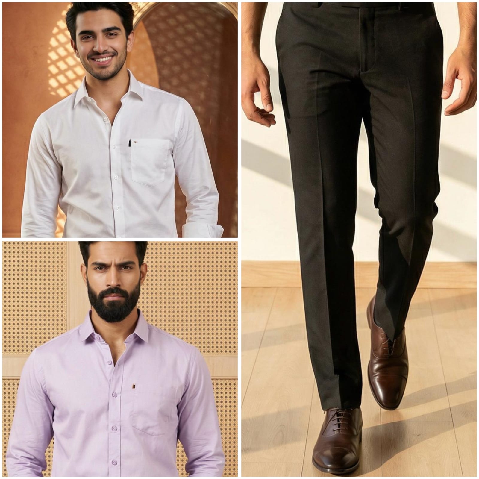 Premium Formal Wear Combo – 2 Shirts + 1 Black Formal Pant