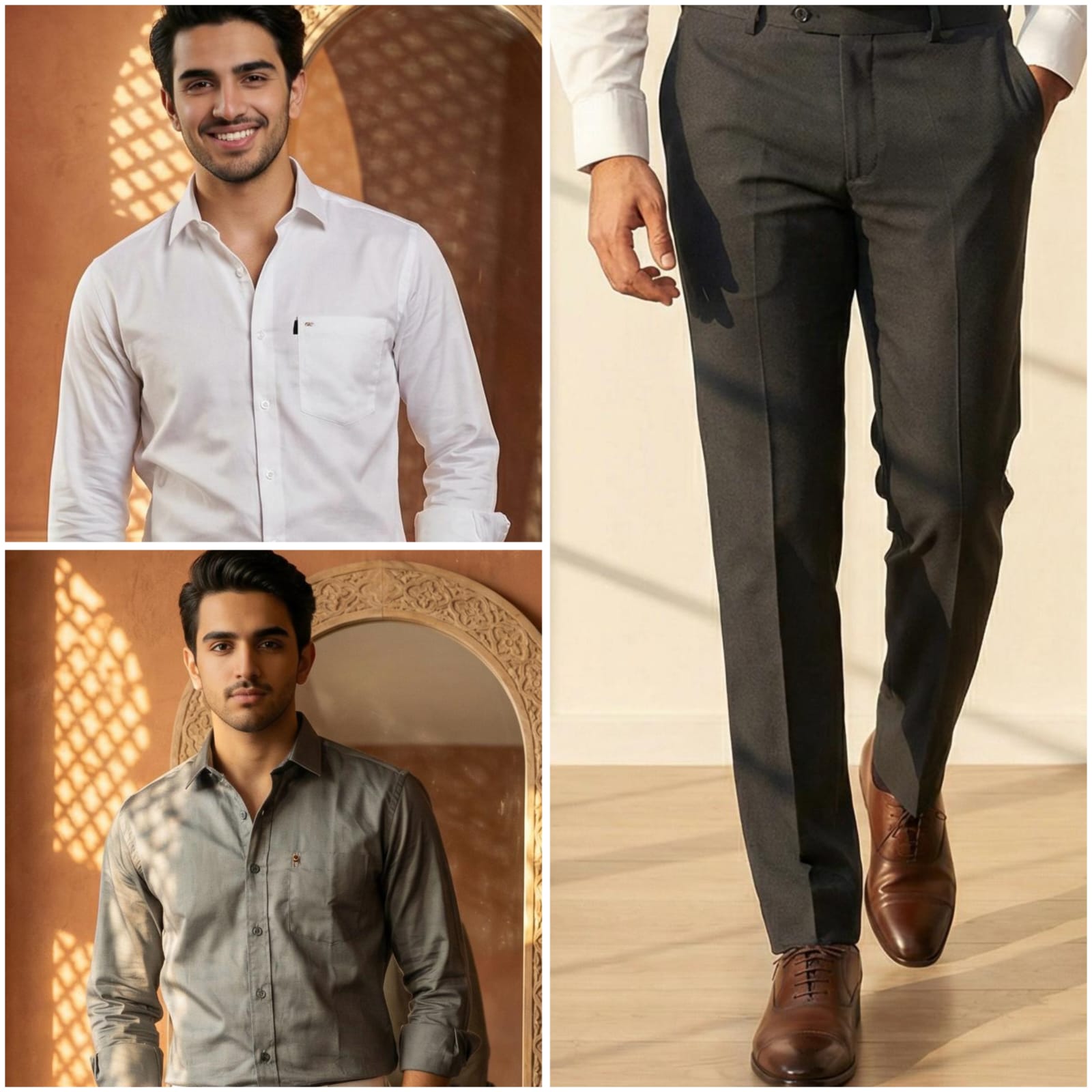 Premium Formal Wear Combo – 2 Shirts + 1 Black Formal Pant