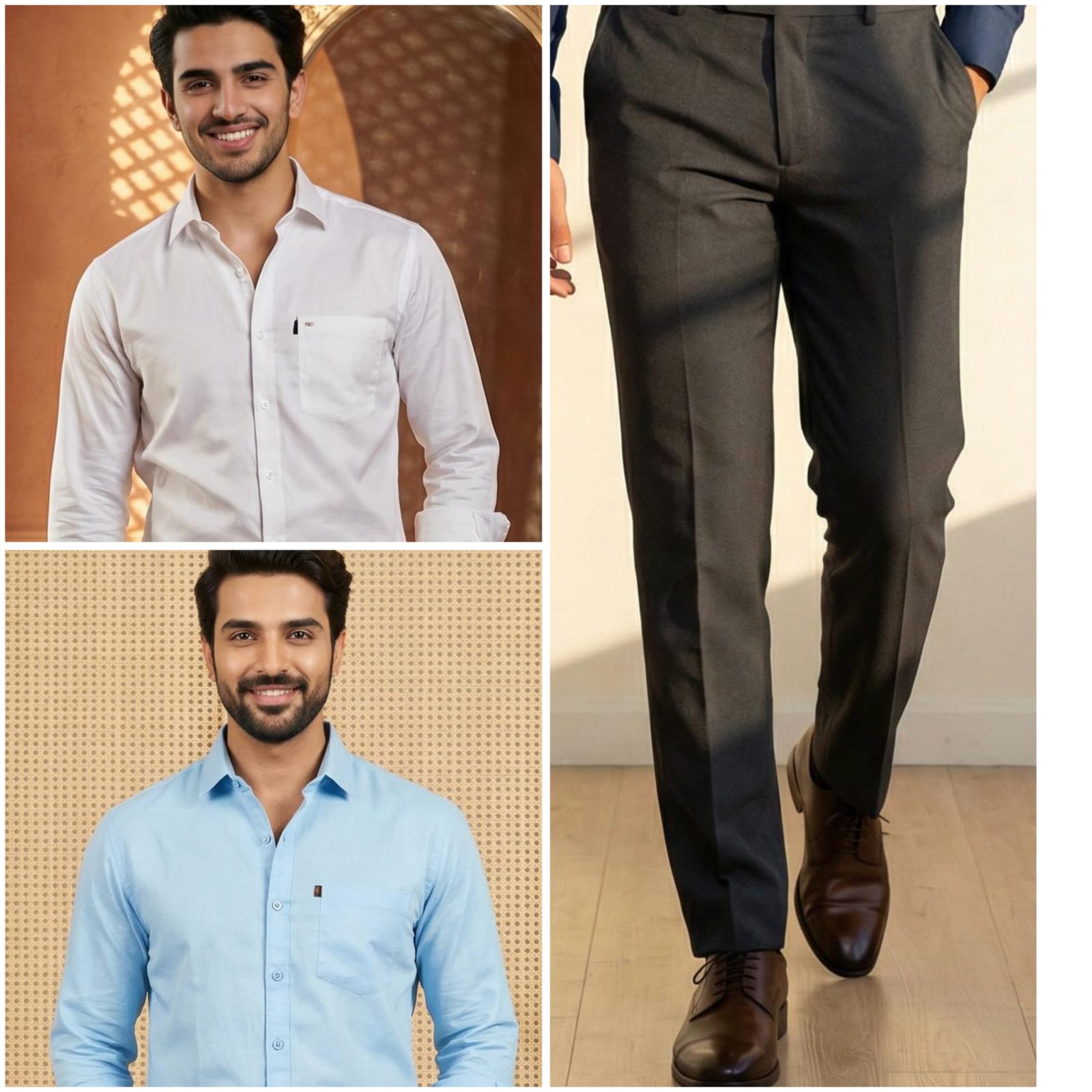 Premium Formal Wear Combo – 2 Shirts + 1 Black Formal Pant