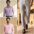 Premium Formal Wear Combo – 2 Shirts + 1 Gray Formal Pant