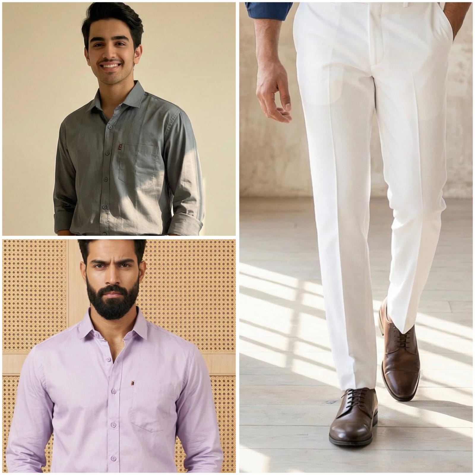 Premium Formal Wear Combo – 2 Shirts + 1 White Formal Pant