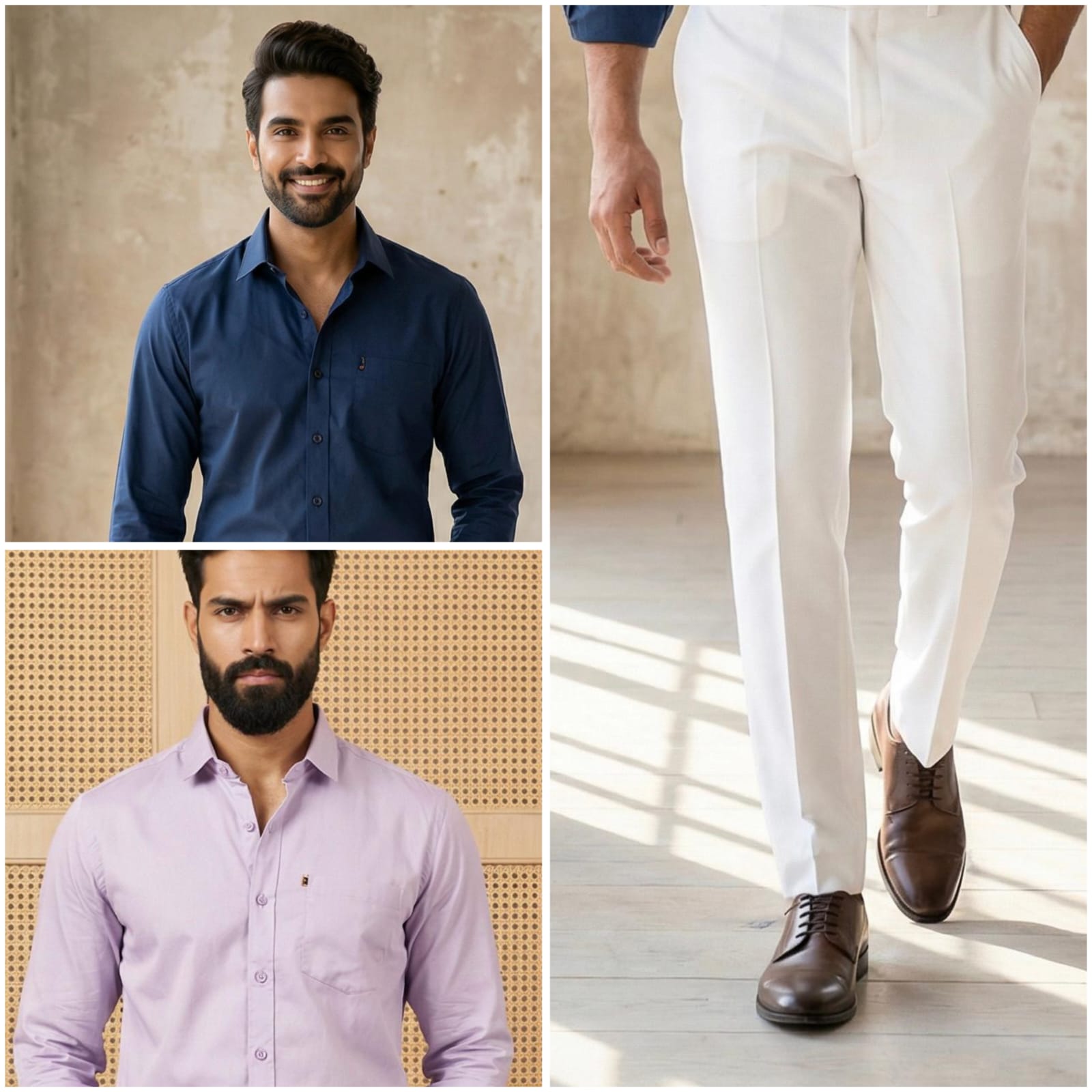 Premium Formal Wear Combo – 2 Shirts + 1 White Formal Pant