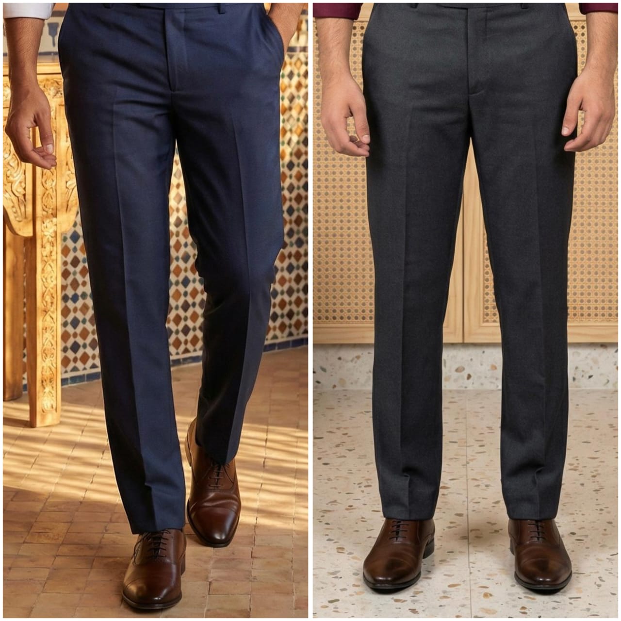 Premium Formal Pant Combo – Black & Navy Blue (Pack of 2)
