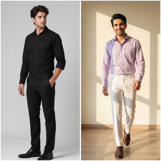Premium Formal Combo Set – 2 Shirts & 2 Formal Pants (Pack of 2 Sets)