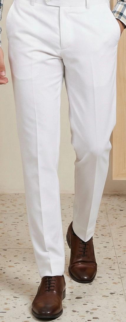 Smart Formal Combo – Checks Shirt with White Formal Pant