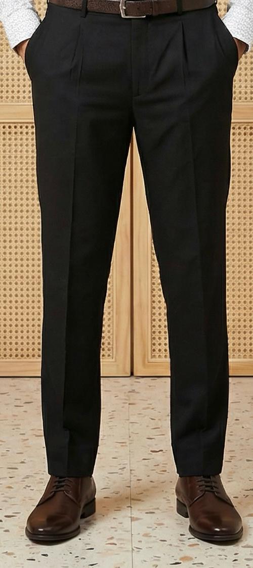 Smart Formal Combo – White Printed Shirt with Black Formal Pant