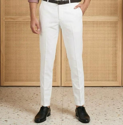 Modern Rose Cotton Shirt with White Formal Trousers Combo