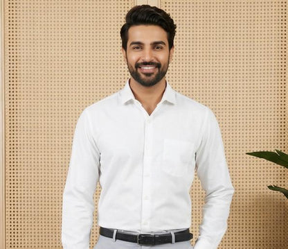 Combo Of Cotton White Shirt And Grey Pant