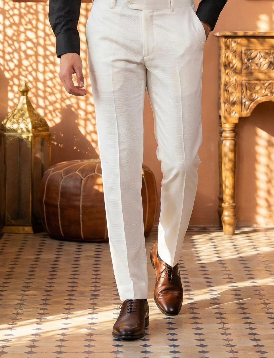 Black & White Cotton Premium & Elegant Formal Shirt & Pant For Men