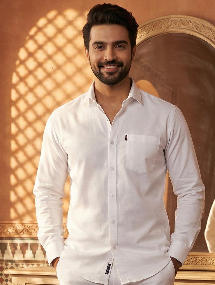 Combo Of White Shirt And White Pant