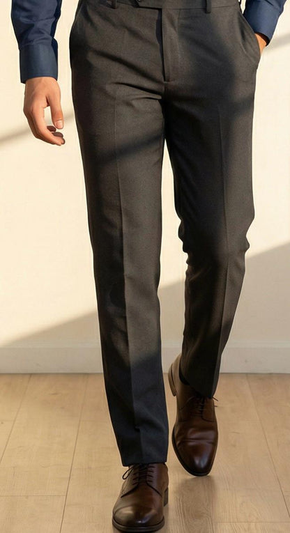 Navy Blue & Black Cotton Premium & Elegant Formal Shirt & Pant For Men